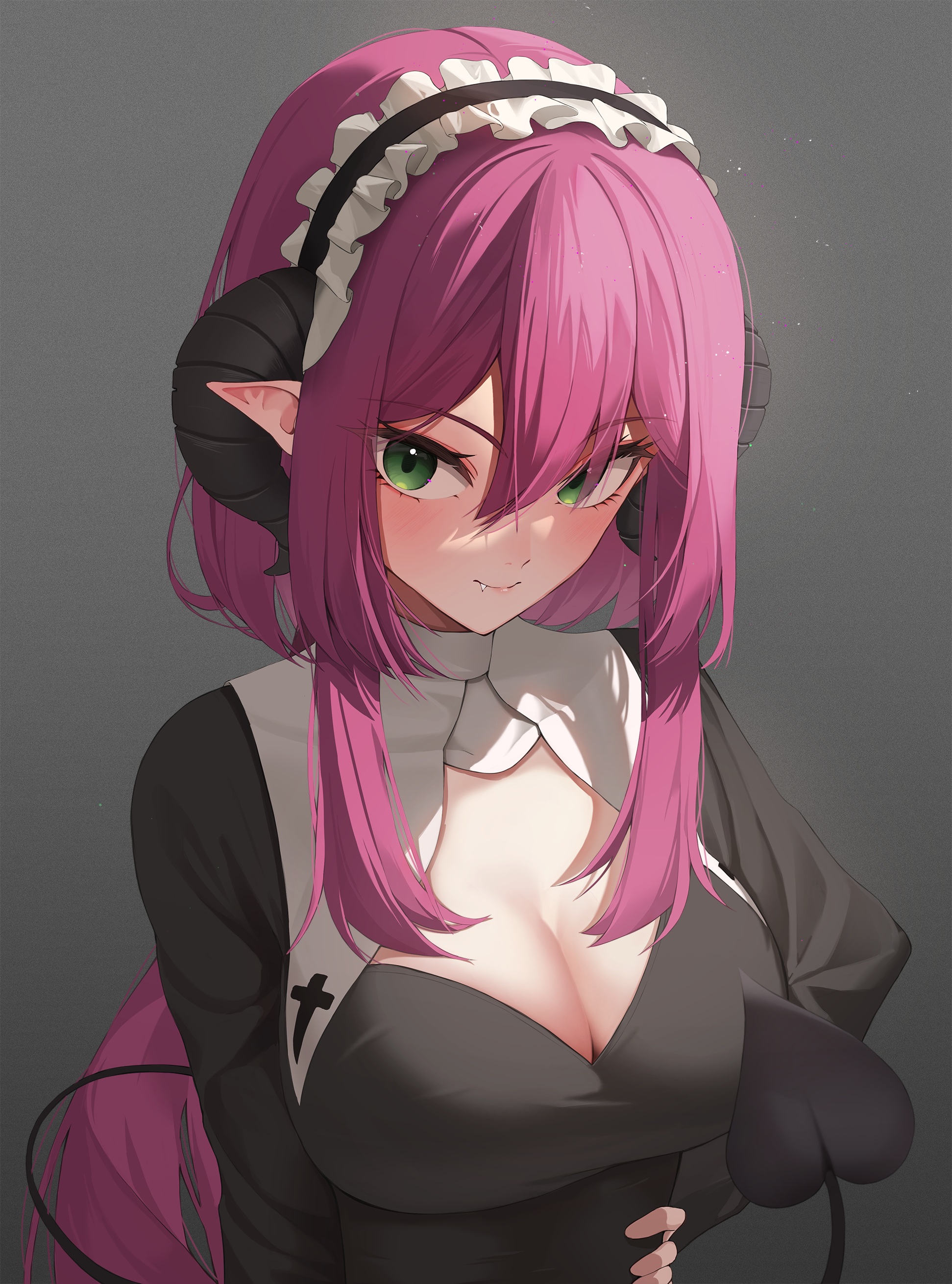 Daimi 94 indie virtual youtuber violet vtuber cleavage horns nun